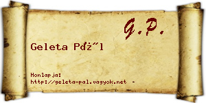 Geleta Pál névjegykártya